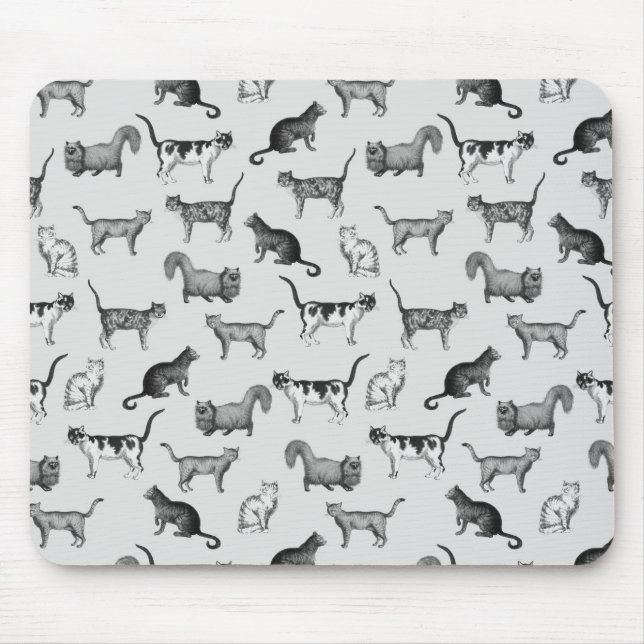 Vintage Cats Pattern Mouse Mat (Front)