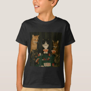 Vintage Cats Playing Ker Cat Playing Card Gambling T-Shirt