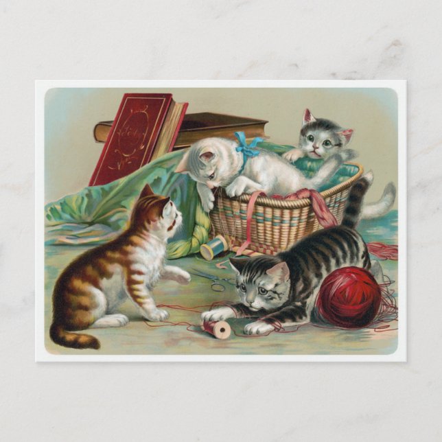 Vintage Cats Postcard (Front)