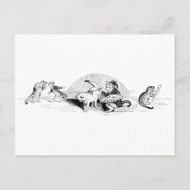 Vintage Cats Postcard (Front)