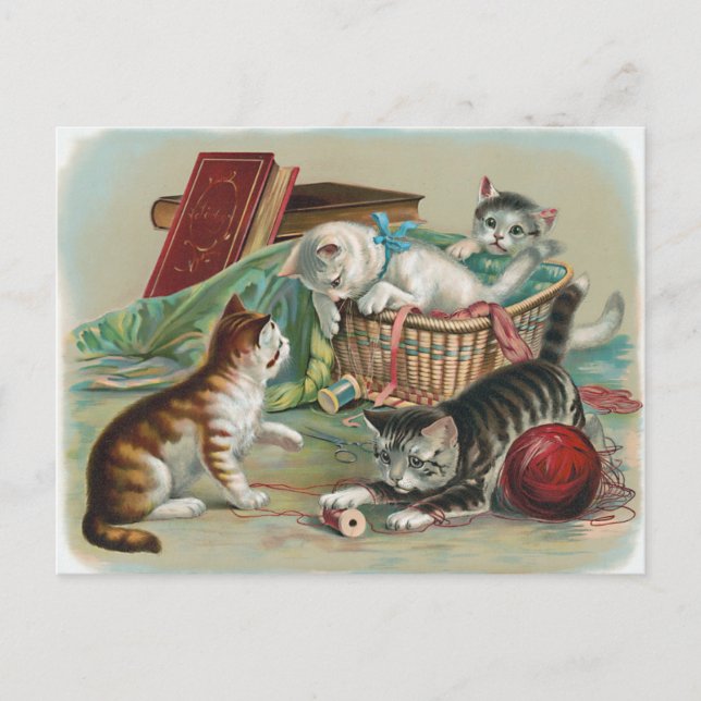 Vintage Cats Postcard (Front)