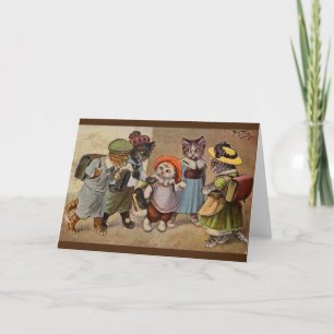 Vintage Cats School Days Note Card