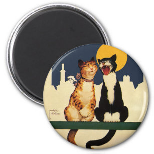 Vintage Cats Singing, Funny and Silly Animals Magnet