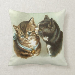 Vintage Cats Throw Pillow