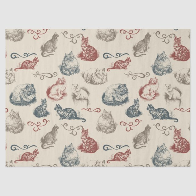 Vintage Cats Tissue Paper (Front)