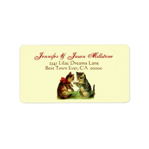Vintage Cats Wedding Label