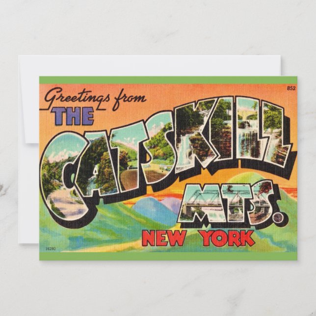 Vintage Catskill Mountains 5x7 Big Postcard (Front)