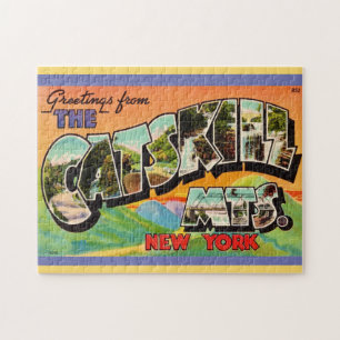 Vintage Catskill Mountains Greetings Jigsaw Puzzle