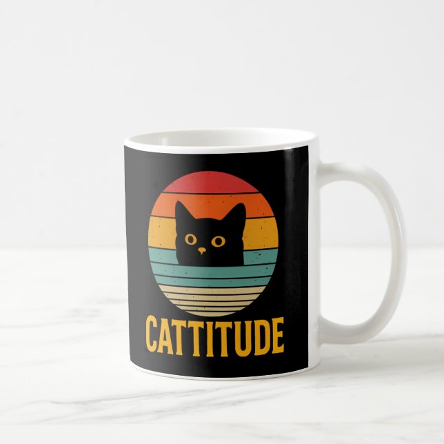 Vintage Cattitude Cat  Coffee Mug (Right)