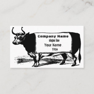 Vintage Cattle Rancher Beef Cow Business Card