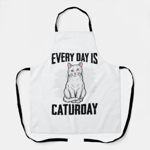 Vintage Caturday Cat Lover Funny Shirt Design_1 Apron