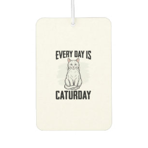 Vintage Caturday Cat Lover Funny Shirt Design_1 Car Air Freshener
