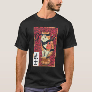 Vintage Catzilla Ancient Japanese Cat Art Ninja C T-Shirt