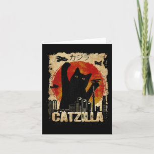 Vintage Catzilla - Funny Kitten And Cat Pullover H Card