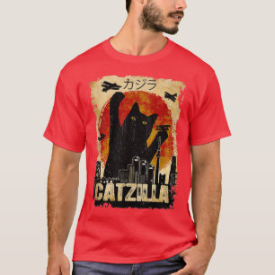 Vintage Catzilla Funny Kitten and Cat T-Shirt