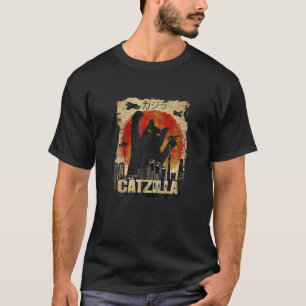 Vintage Catzilla Funny Kitten And Cat T-Shirt