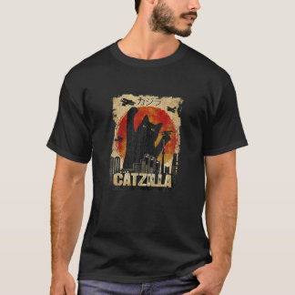 Vintage Catzilla Funny Kitten And Cat T-Shirt