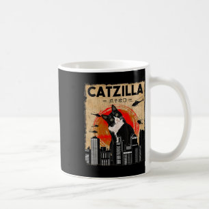 Vintage Catzilla Tee - Funny Tuxedo Cat And Kitten Coffee Mug