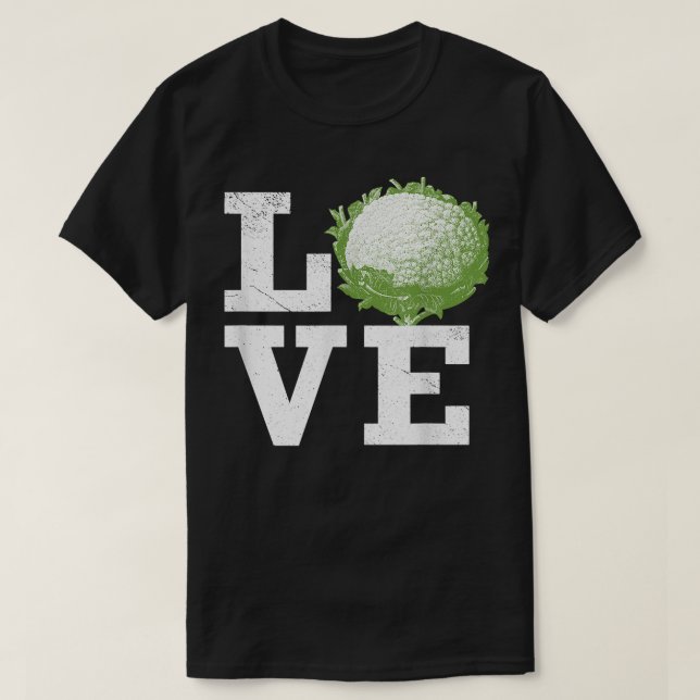 Vintage Cauliflower White Vegetable Lover  T-Shirt (Design Front)