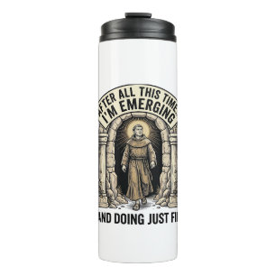 Vintage Cave Humour Engraving Graphic Shirt Design Thermal Tumbler
