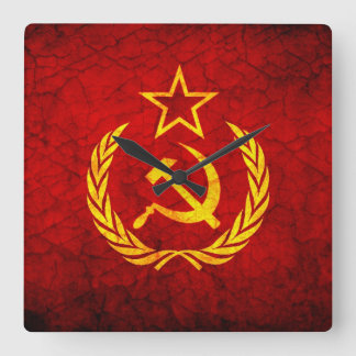 Vintage CCCP flag Square Wall Clock
