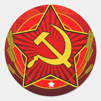 Vintage CCCP Hammer and Sickle Classic Round Sticker