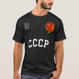 Vintage CCCP Soccer Hammer Sickle Soviet Union 19 T-Shirt