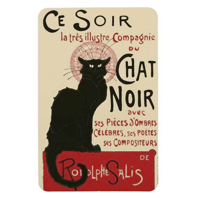 Vintage Ce Soir Le Chat Noir Poster Magnet (Vertical)