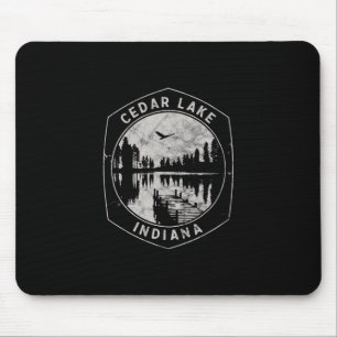 Vintage Cedar Lake Indiana Outdoors Vacation Mouse Mat
