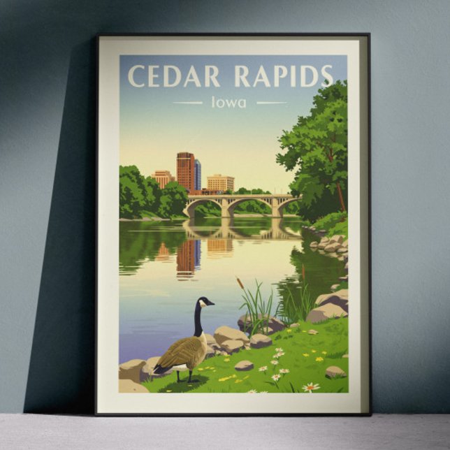 Vintage Cedar Rapids Iowa Poster (Creator Uploaded)