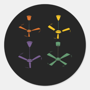 Vintage Ceiling Fan Lazy DIY Halloween Costume Fun Classic Round Sticker