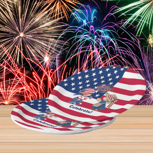 Vintage Celebrate American Flag Paper Plates
