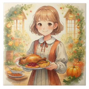 Vintage,Celebrating the Harvest Season Tile