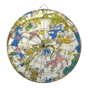 Vintage Celestial, Arabic Sphere, Constellations Dartboard