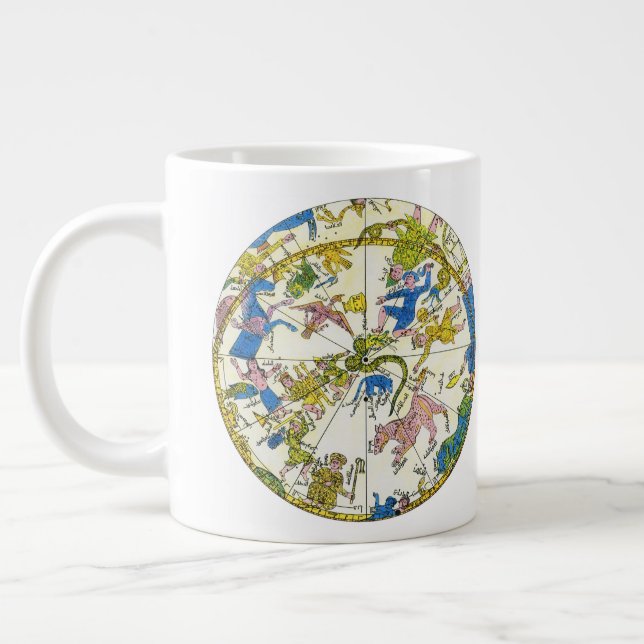 Vintage Celestial, Arabic Sphere, Constellations Large Coffee Mug (Left)