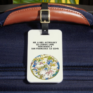 Vintage Celestial, Arabic Sphere, Constellations Luggage Tag