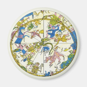 Vintage Celestial, Arabic Sphere, Constellations Magnet