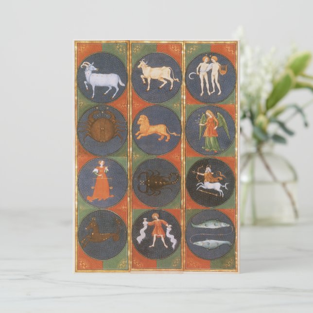 Vintage Celestial, Astrological Zodiac Chart, 1475 (Standing Front)