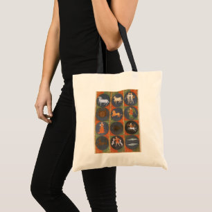 Vintage Celestial, Astrological Zodiac Chart, 1475 Tote Bag
