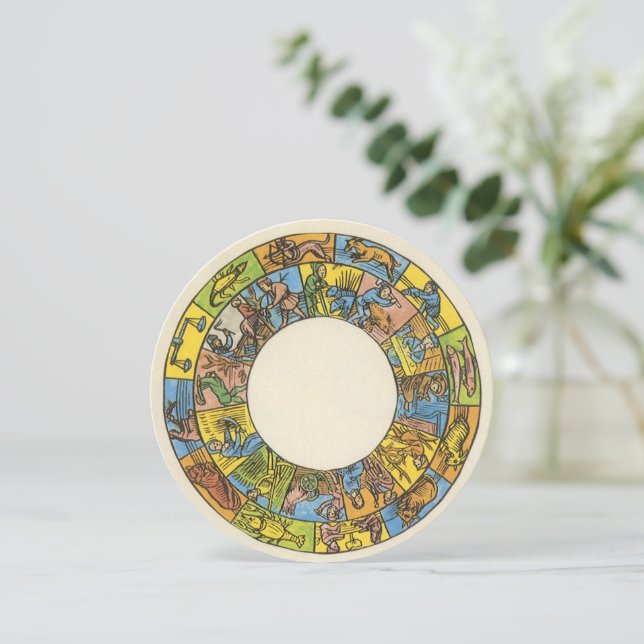Vintage Celestial, Astrological Zodiac Wheel (Standing Front)