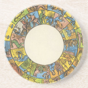 Vintage Celestial, Astrological Zodiac Wheel Coaster