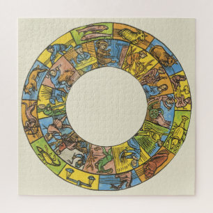 Vintage Celestial, Astrological Zodiac Wheel Jigsaw Puzzle