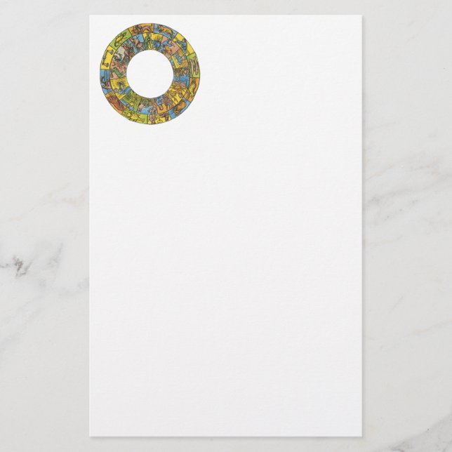 Vintage Celestial, Astrological Zodiac Wheel Stationery (Front)