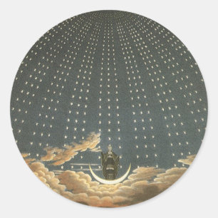 Vintage Celestial Astronomy, Queen of the Night Classic Round Sticker
