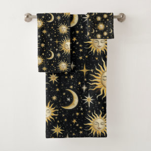 Vintage Celestial  Bath Towel Set