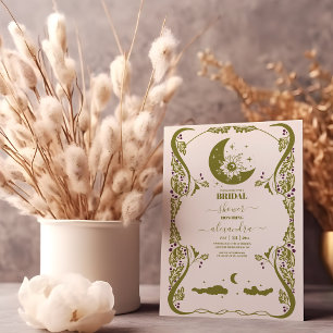 Vintage Celestial Botanical Bridal Shower  Invitation