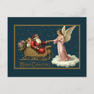 Vintage Celestial Christmas Journey Holiday Postcard