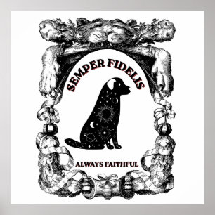Vintage Celestial dog poster Semper Fidelis