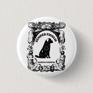 Vintage Celestial dog poster Semper Fidelis 3 Cm Round Badge
