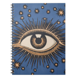 Vintage Celestial Eye Stars Moon Notebook